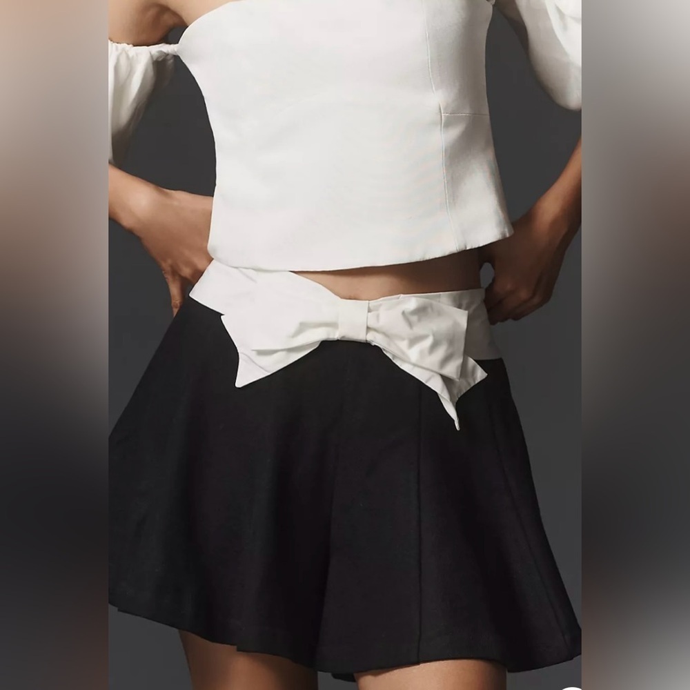 Anthropologie Maeve Black White Paneled Skirt Shorts Size [Size]